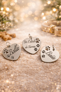 Médaille en cœur personnalisée pour chien & chat